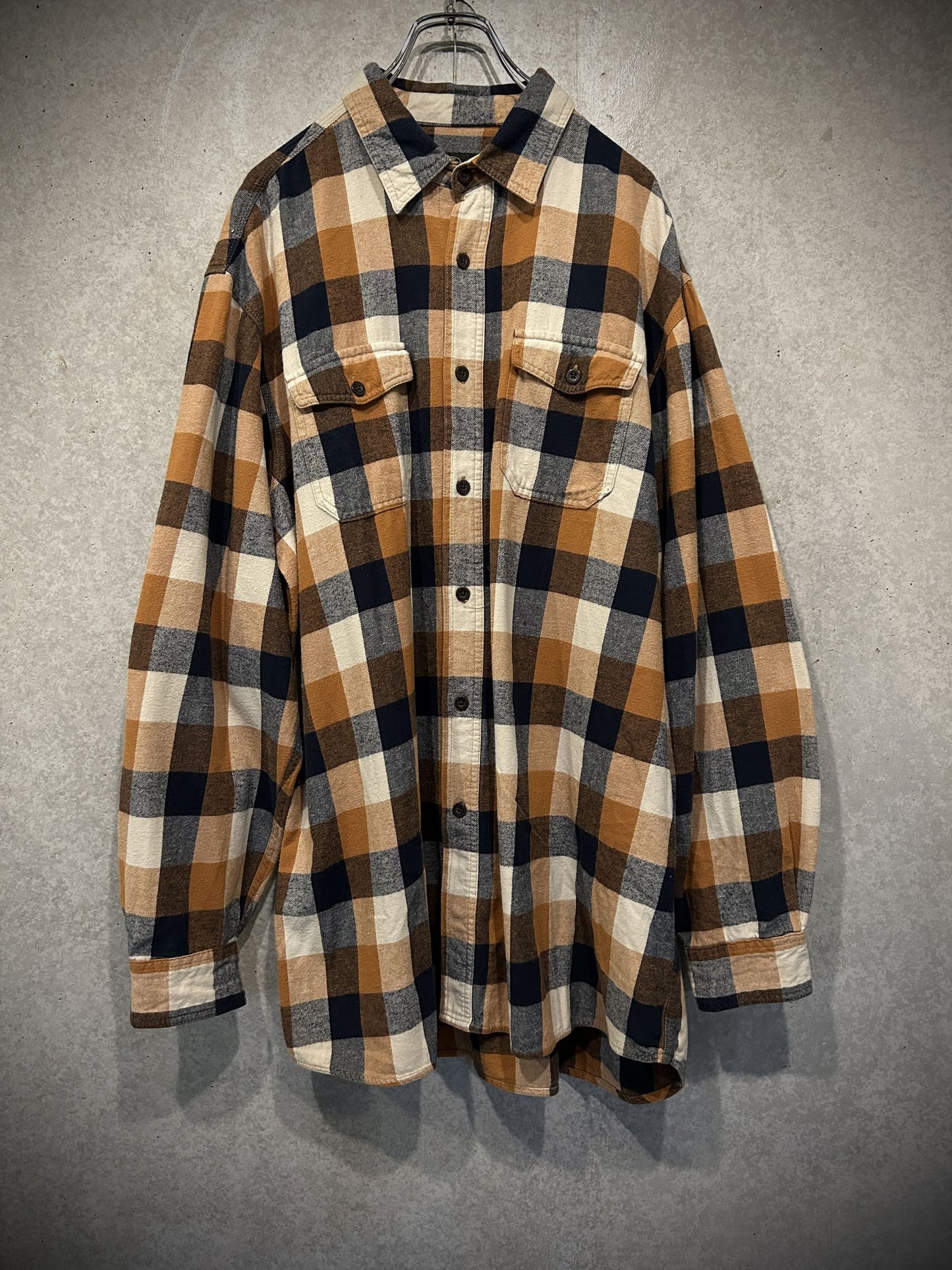 "RED HEAD"  90's ~ 00's block check flannel shirt