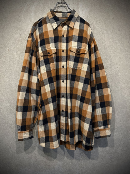 "RED HEAD"  90's ~ 00's block check flannel shirt