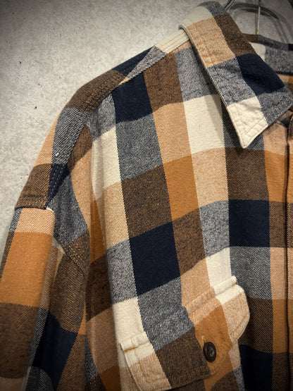 "RED HEAD"  90's ~ 00's block check flannel shirt