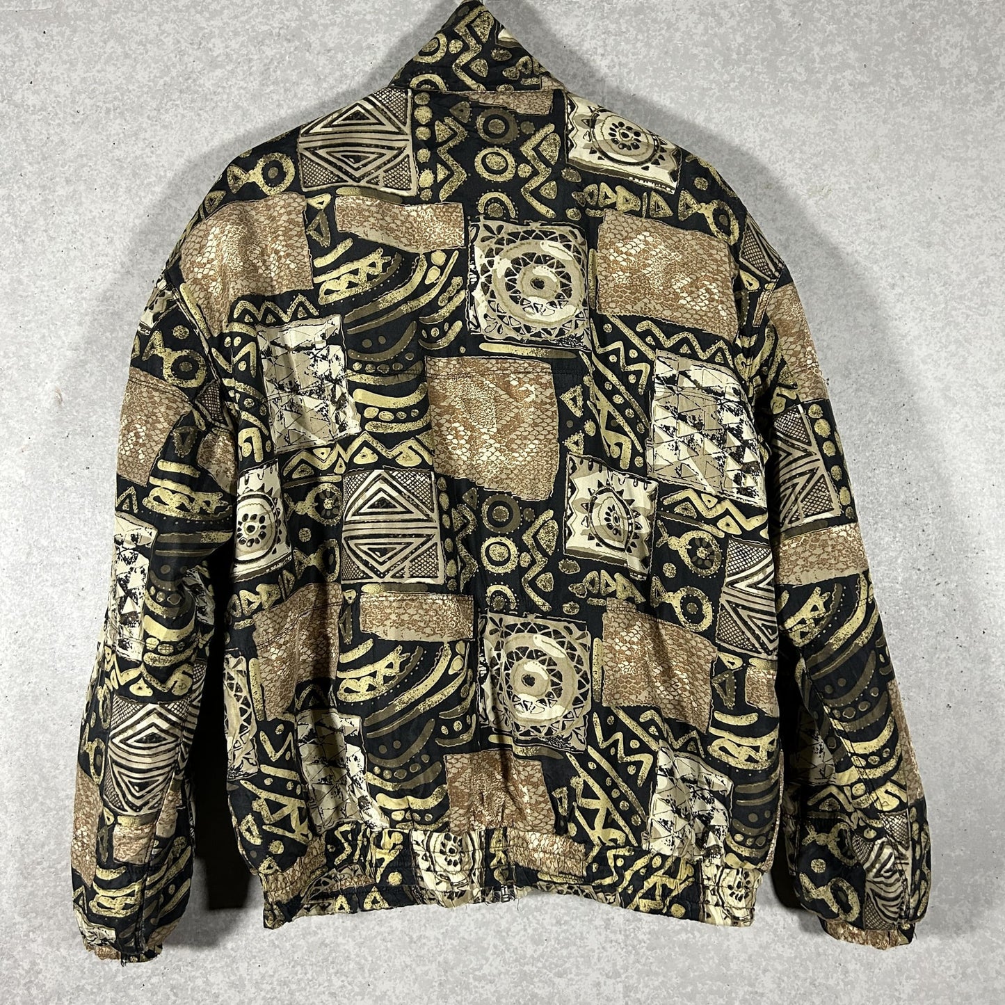 silk geometric pattern zip jacket