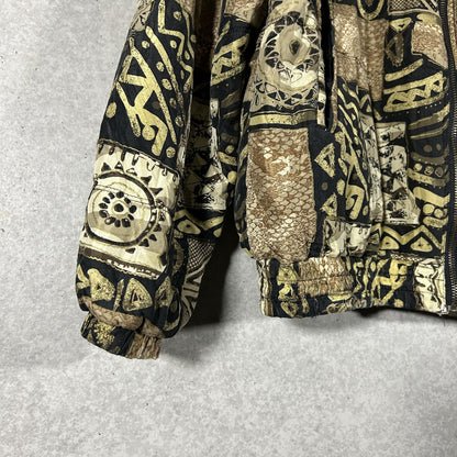 silk geometric pattern zip jacket