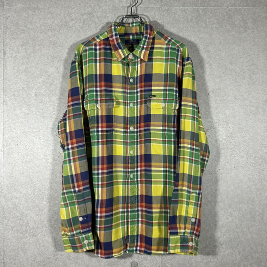 "Ralph Lauren" green check flannel shirt