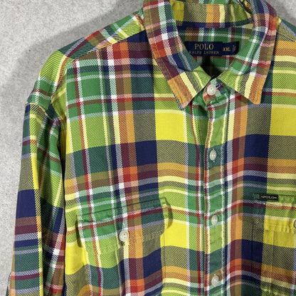 "Ralph Lauren" green check flannel shirt