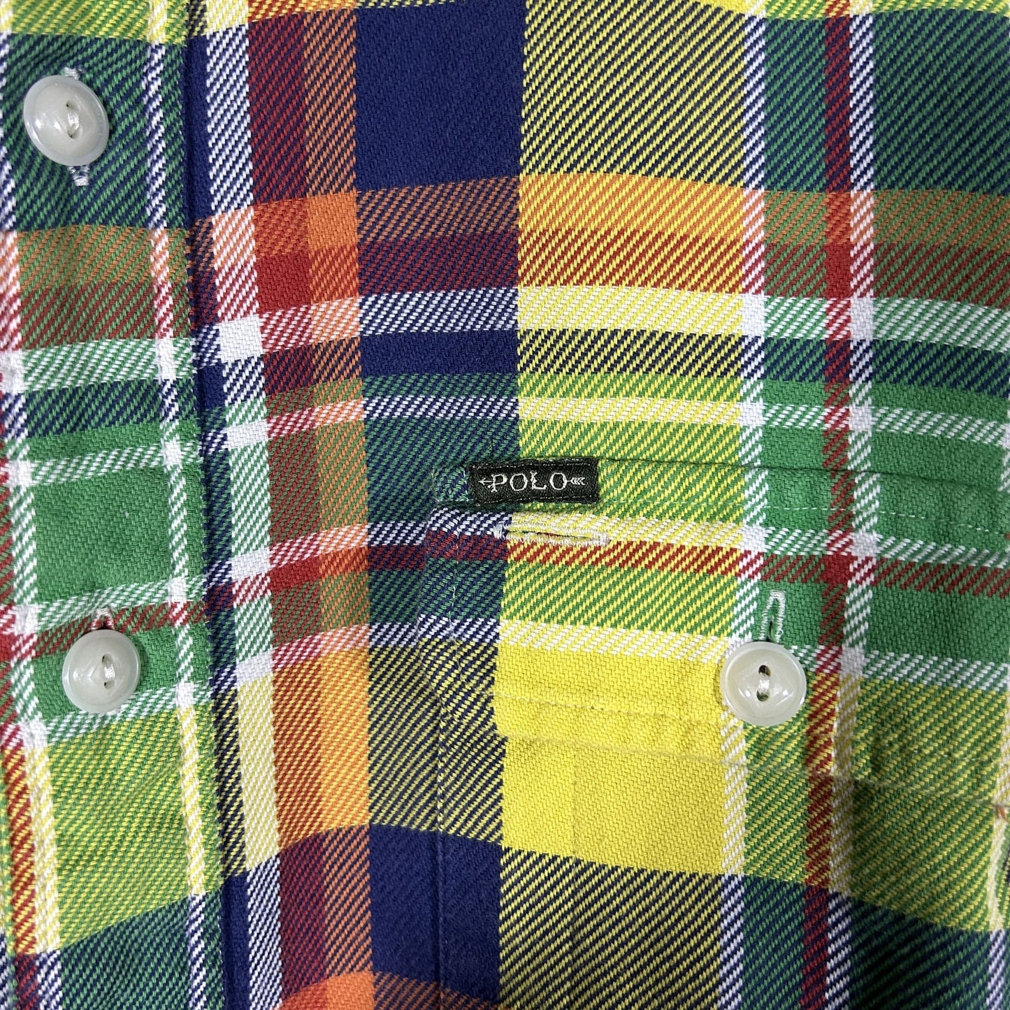 "Ralph Lauren" green check flannel shirt