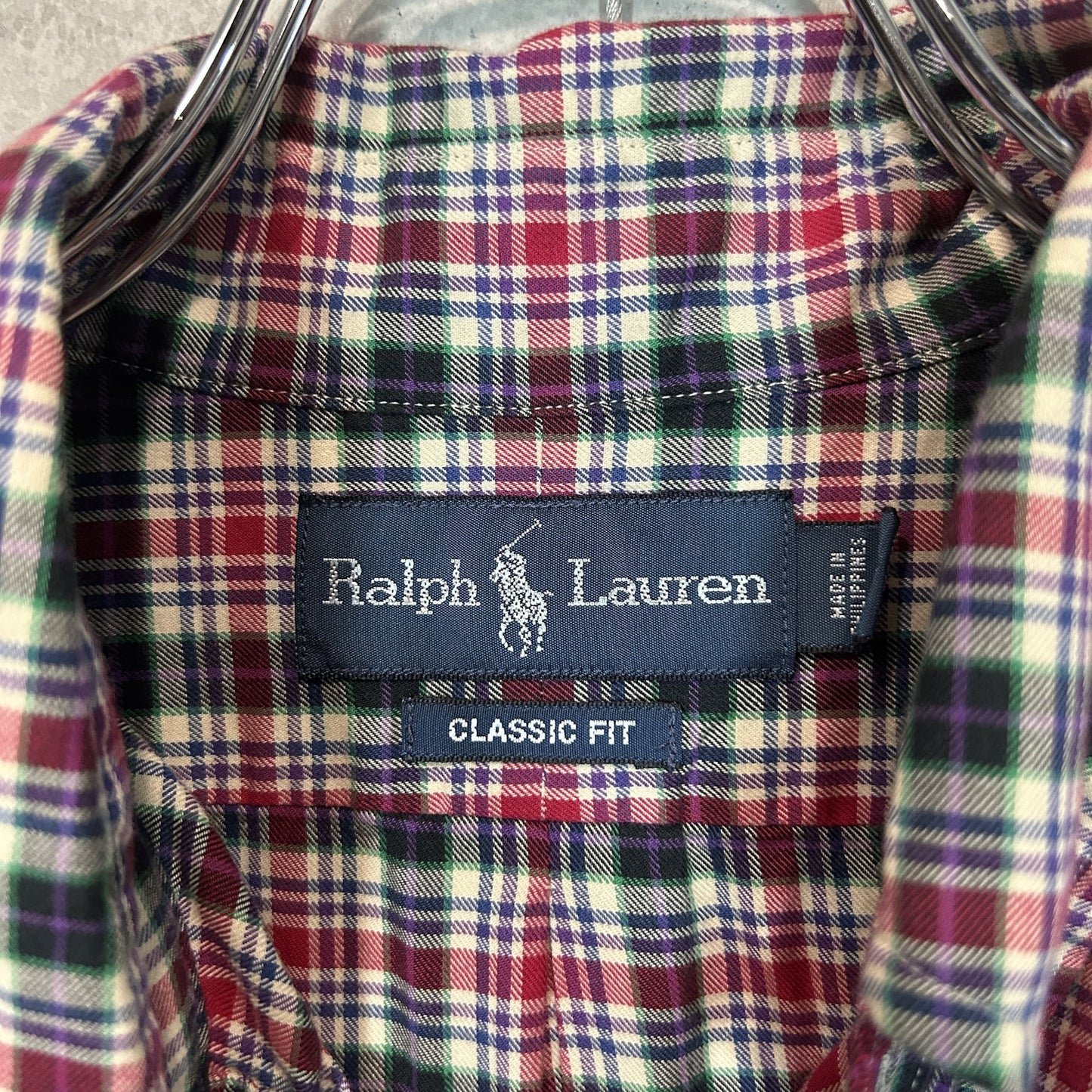 "Ralph Lauren" over check shirt