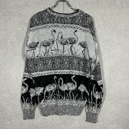 animal pattern monotone knit