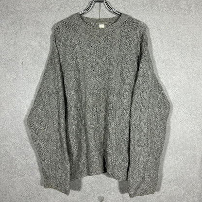 "J CREW" hand made glay low gauge wool knit