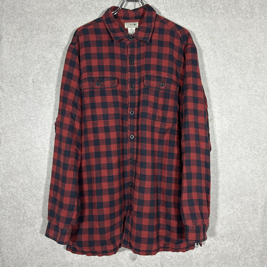 "L.L.Bean" red block check shirt