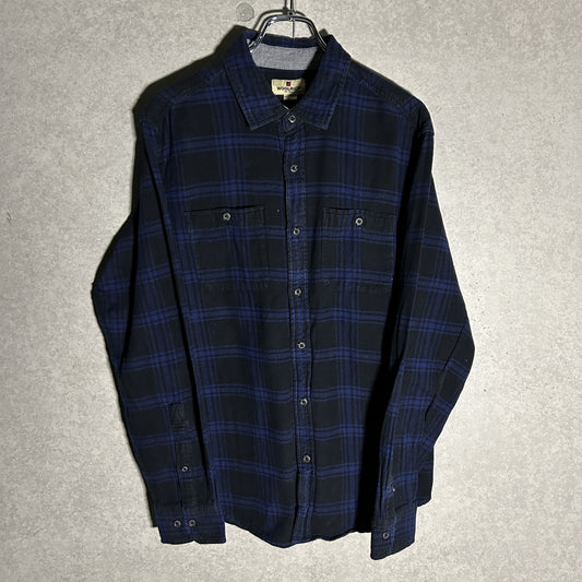 "WOOLRICH" navy check flannel shirt