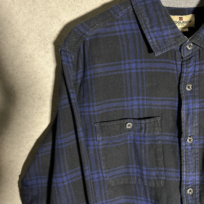 "WOOLRICH" navy check flannel shirt