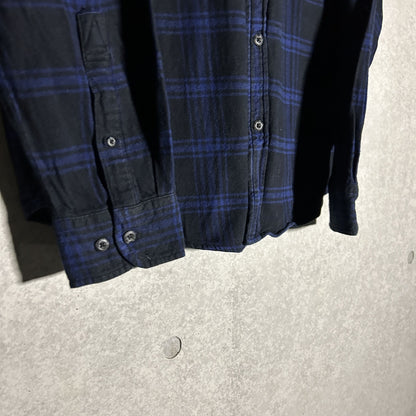 "WOOLRICH" navy check flannel shirt