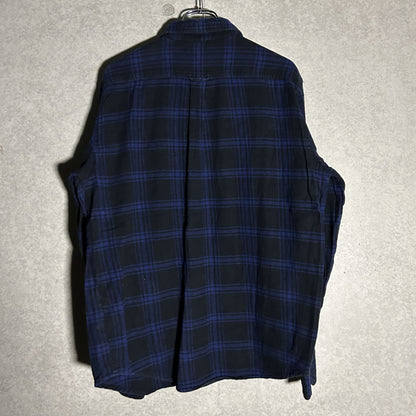 "WOOLRICH" navy check flannel shirt