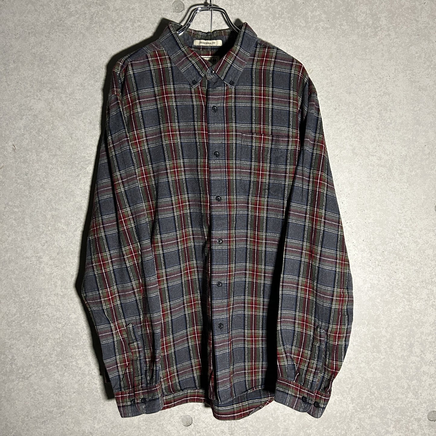 "L.L.Bean" gray check flannel shirt