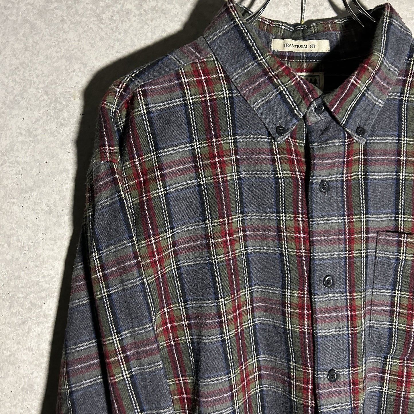 "L.L.Bean" gray check flannel shirt