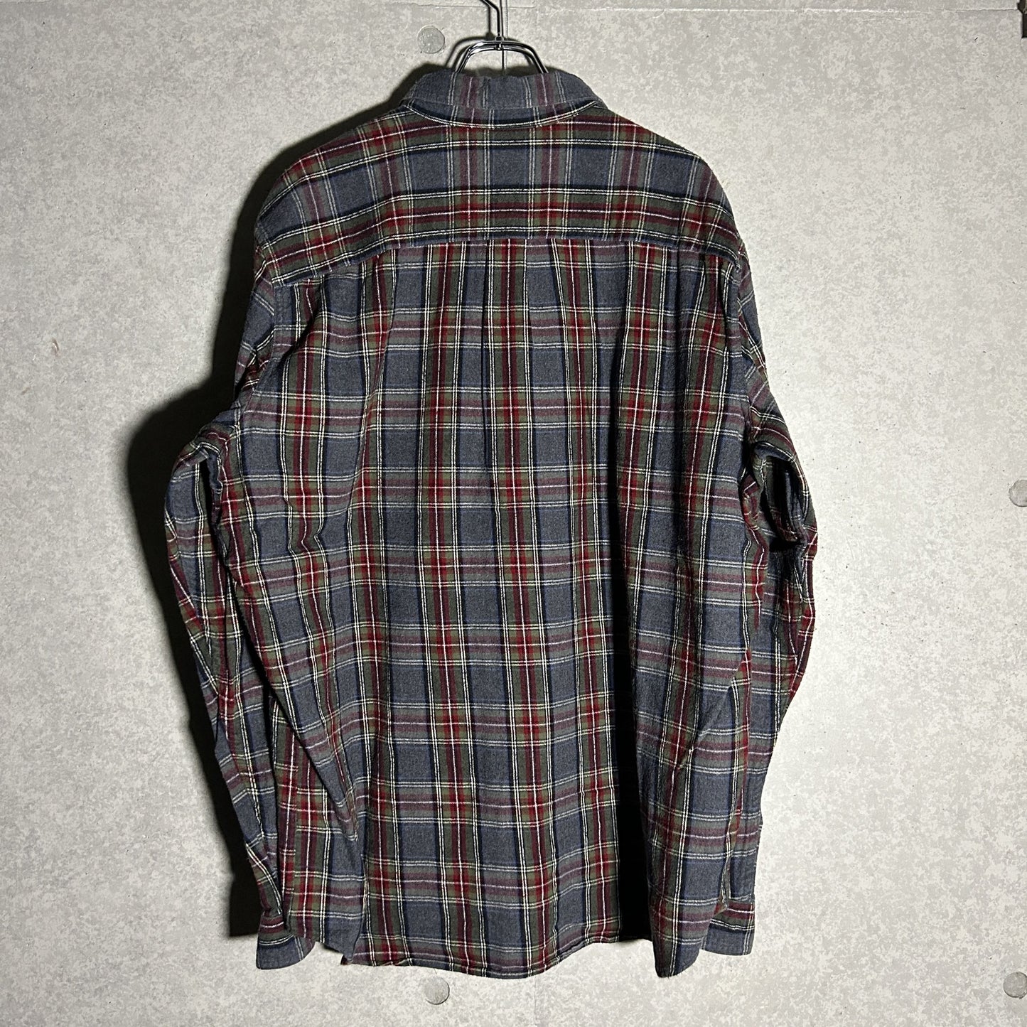 "L.L.Bean" gray check flannel shirt