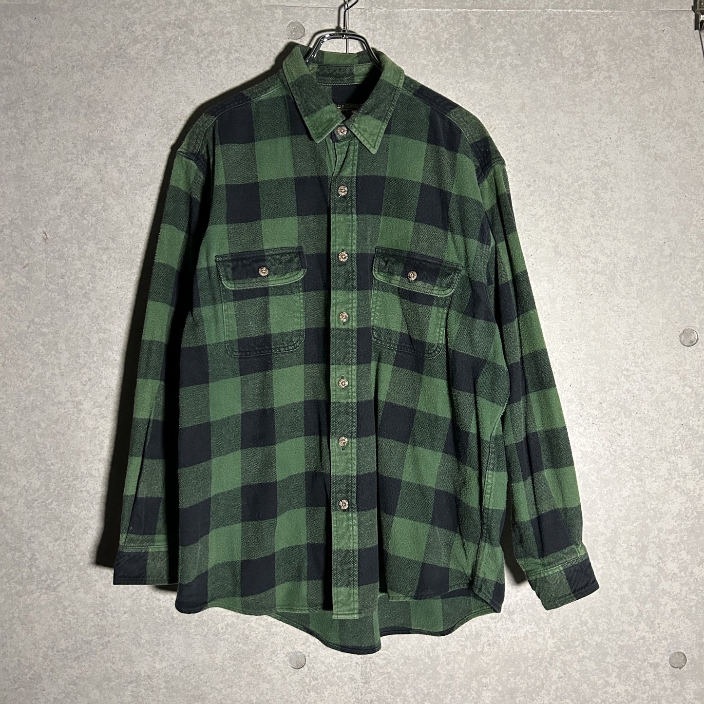 green heavy flannel check shirt