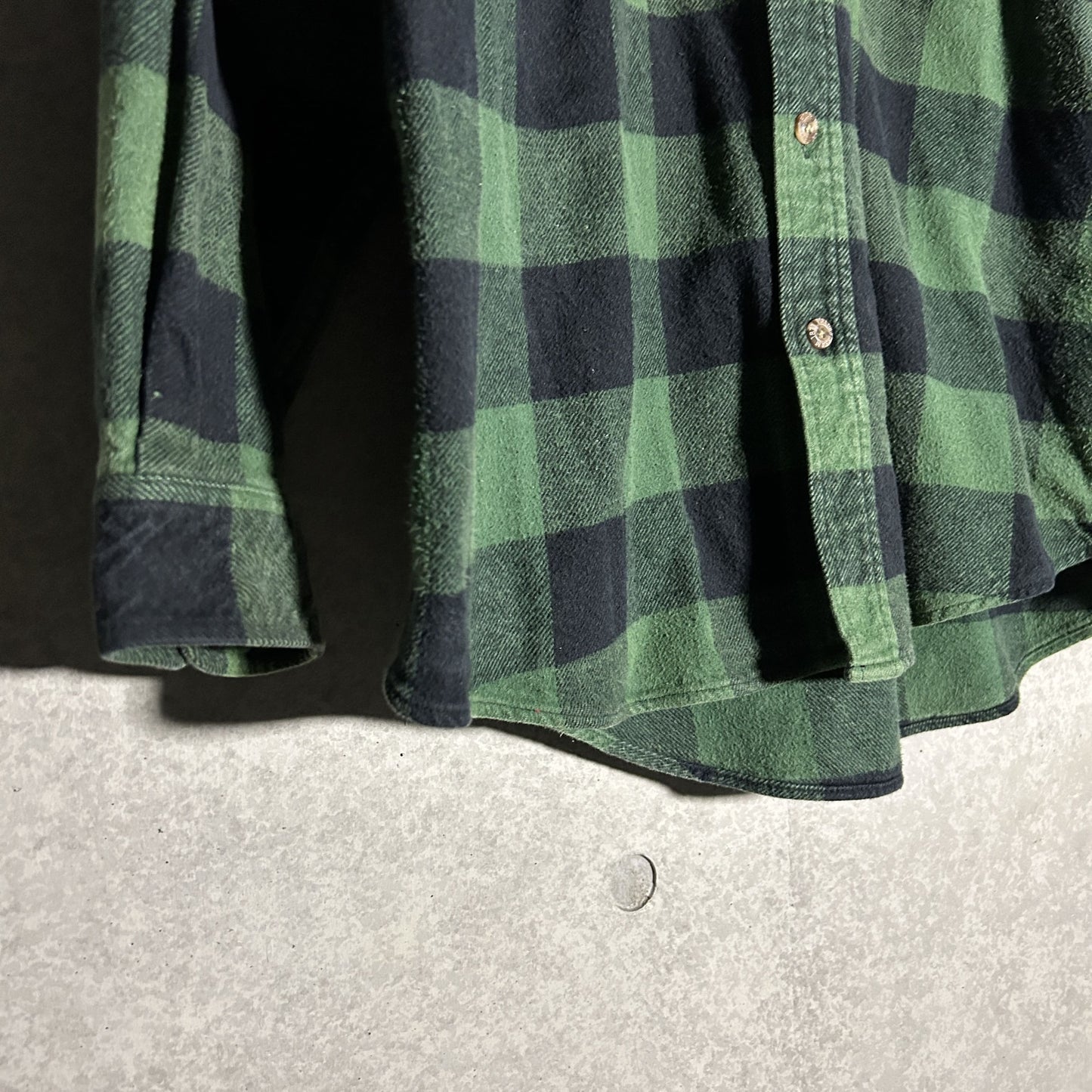 green heavy flannel check shirt