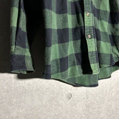 green heavy flannel check shirt