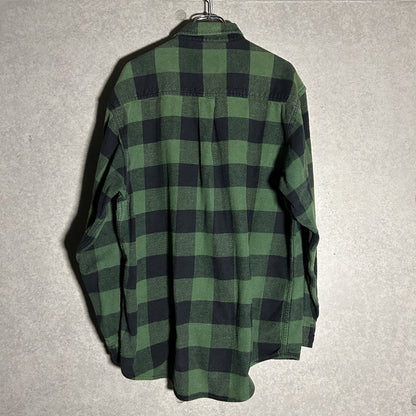 green heavy flannel check shirt