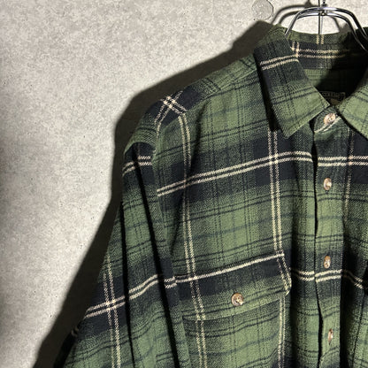 green heavy flannel check shirt