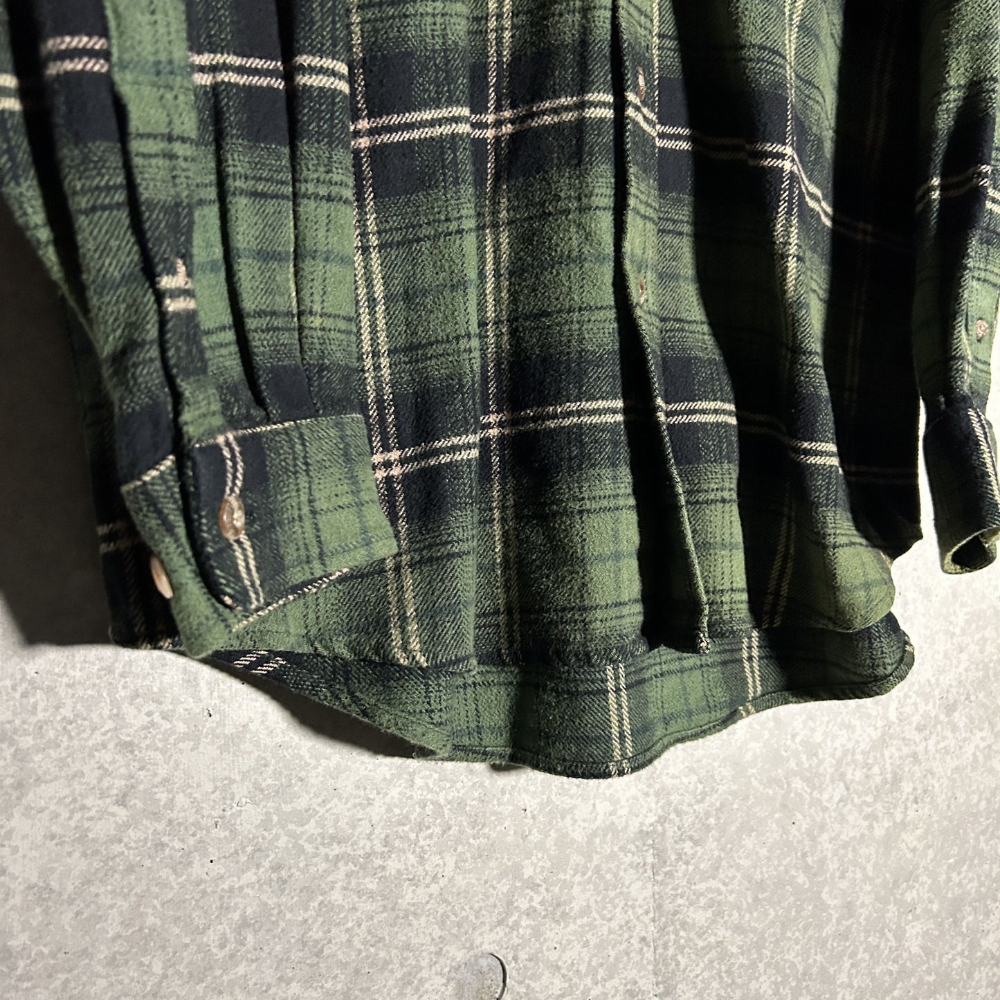 green heavy flannel check shirt