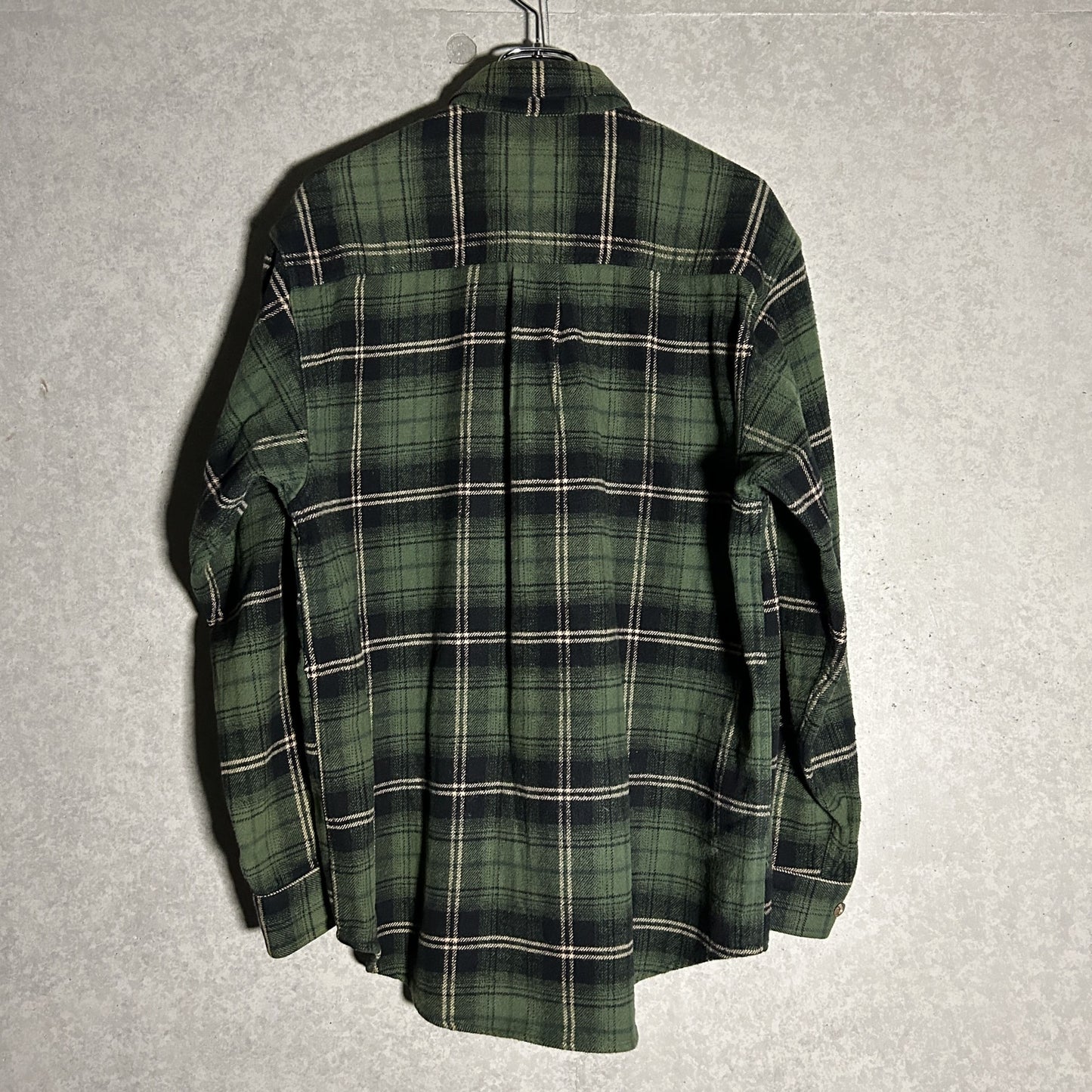 green heavy flannel check shirt