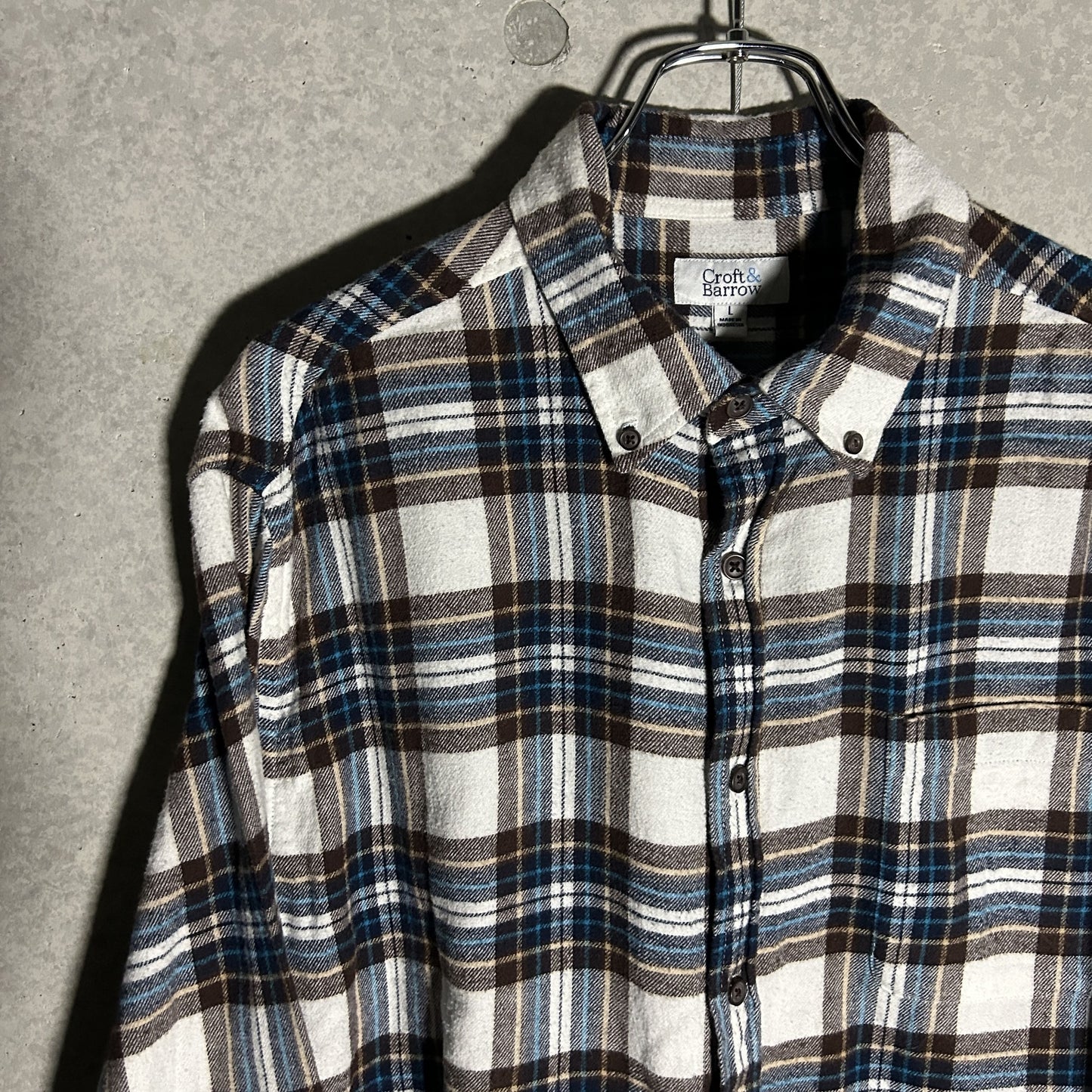 white check flannel shirt