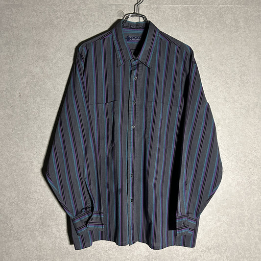 "VAN HEUSEN" gray base stripe shirt