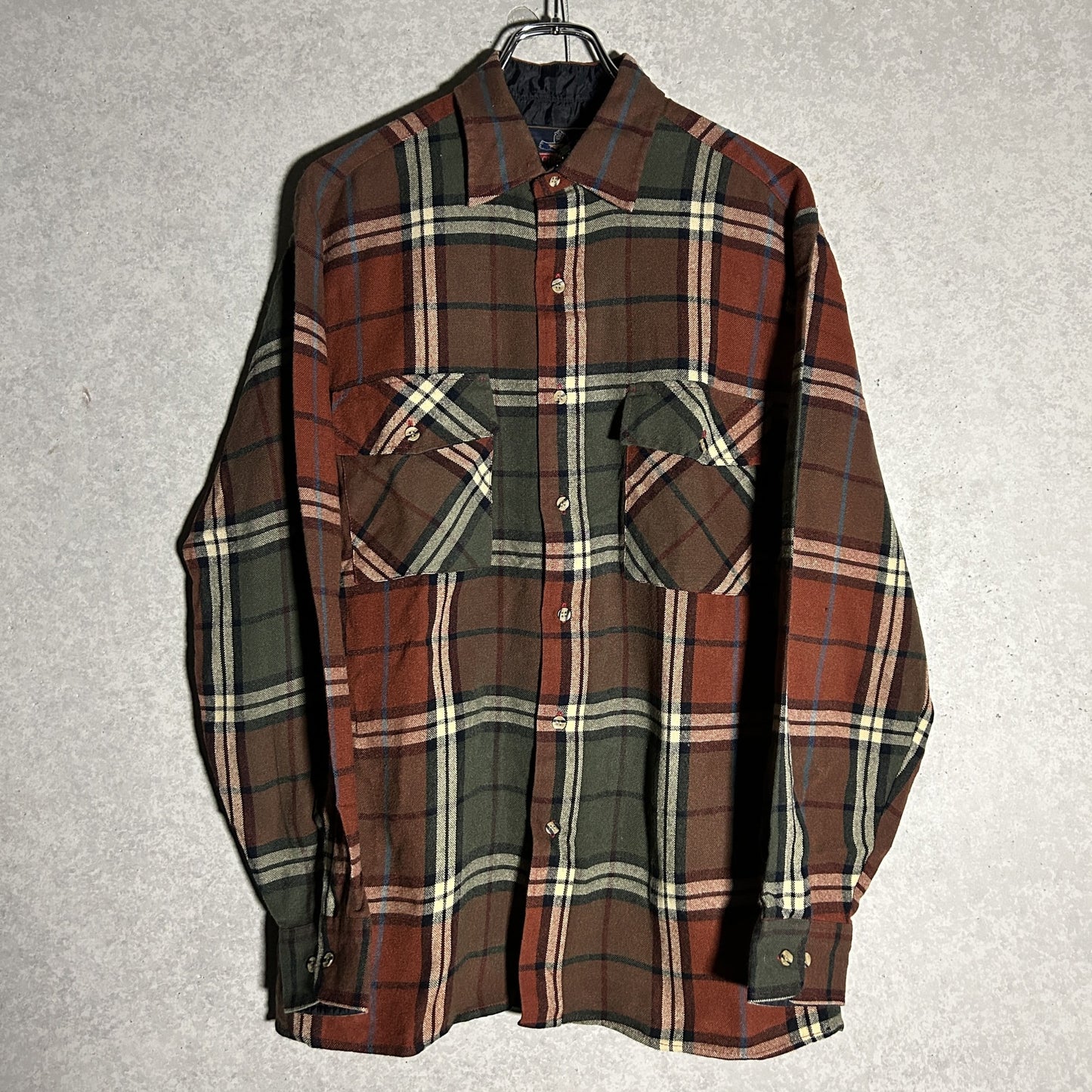 led × brown big check shirt