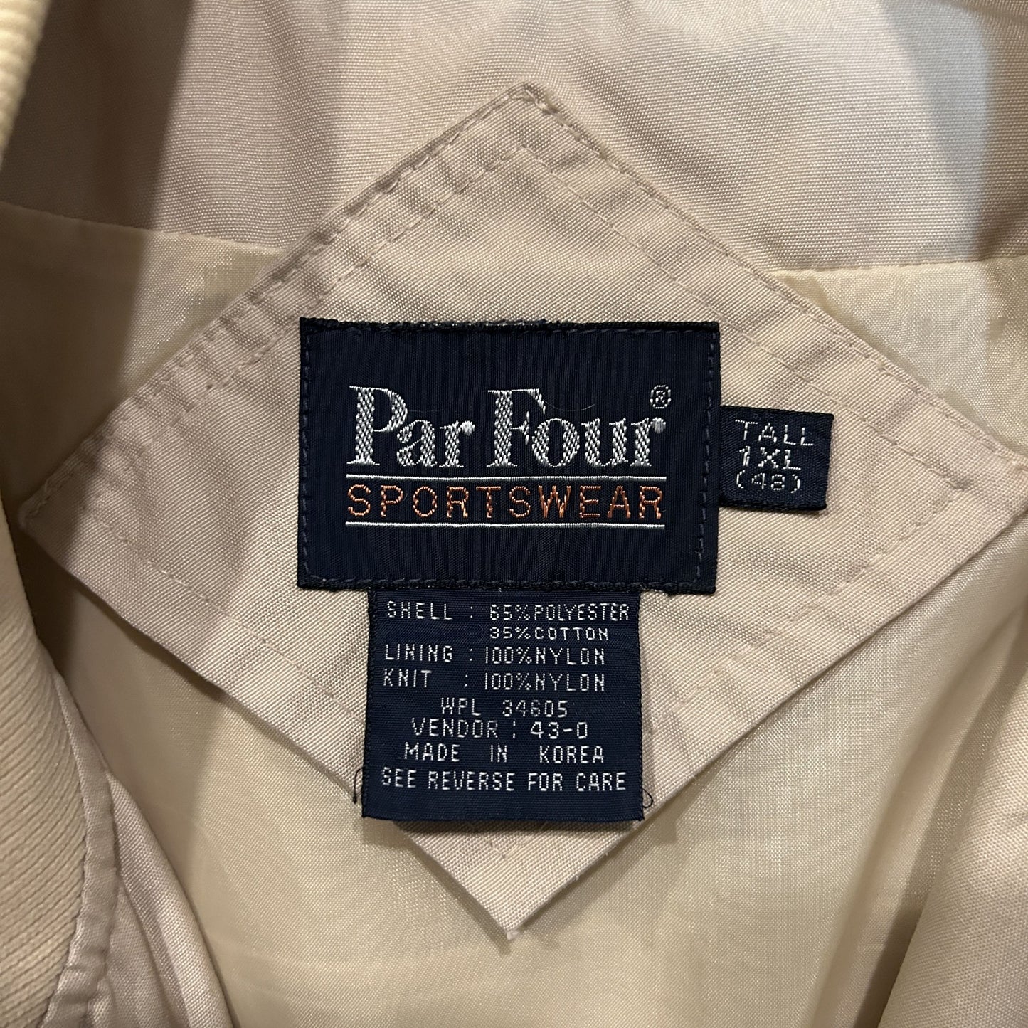 "Par Four sport wear" 80's derby jacket