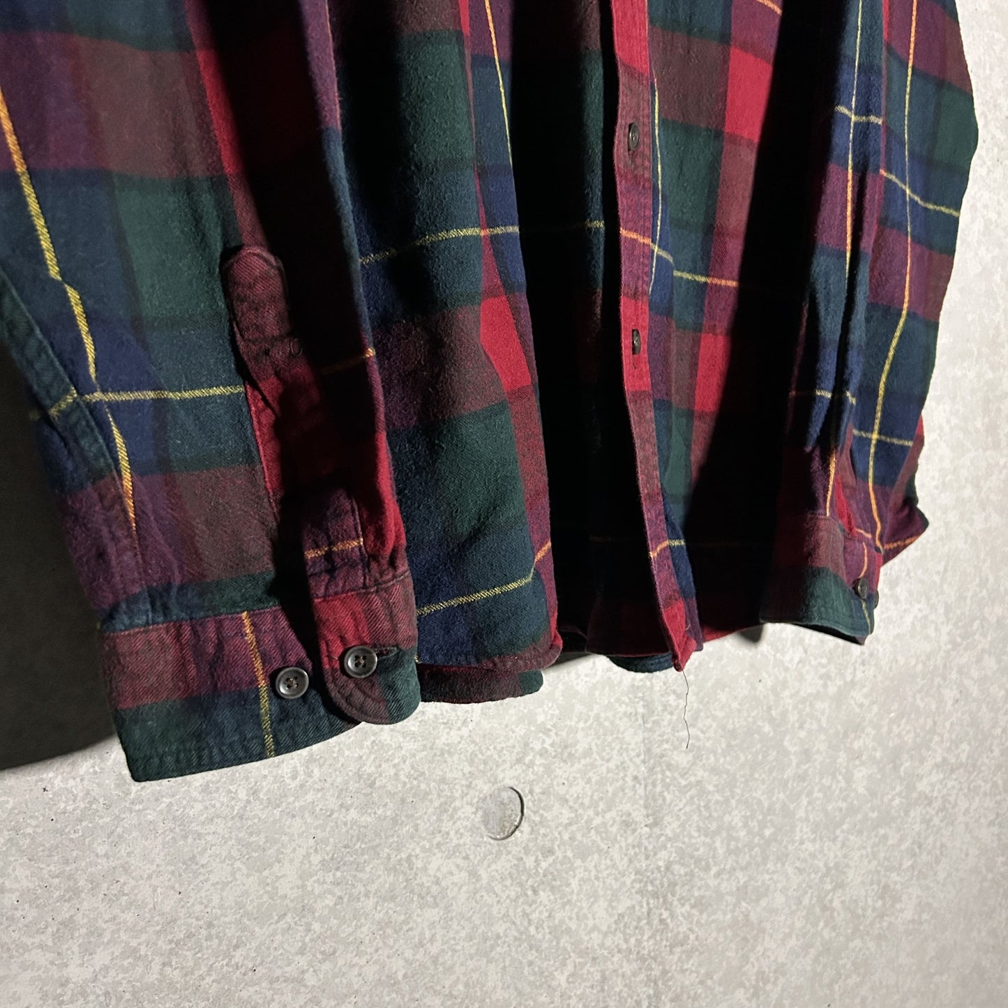 "L.L.Bean" red block check flannel shirt