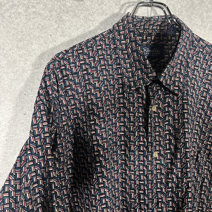 blue pattern shirt