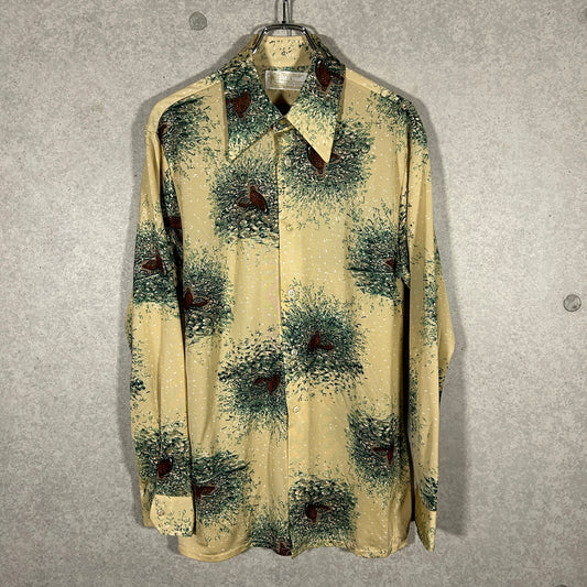 70s animal pattern print  shirt