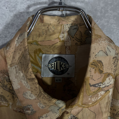 silk botanical & human design shirt