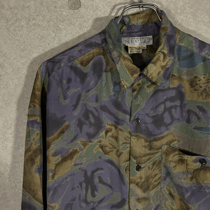 silk flower print shirt