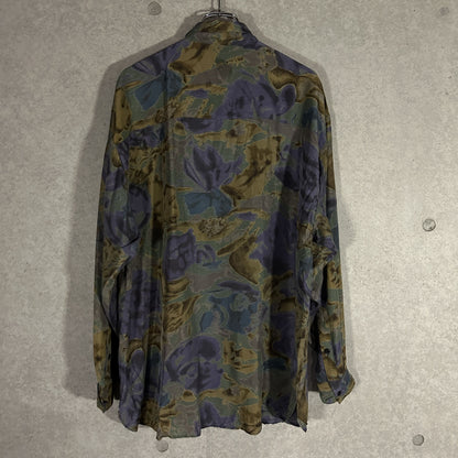 silk flower print shirt