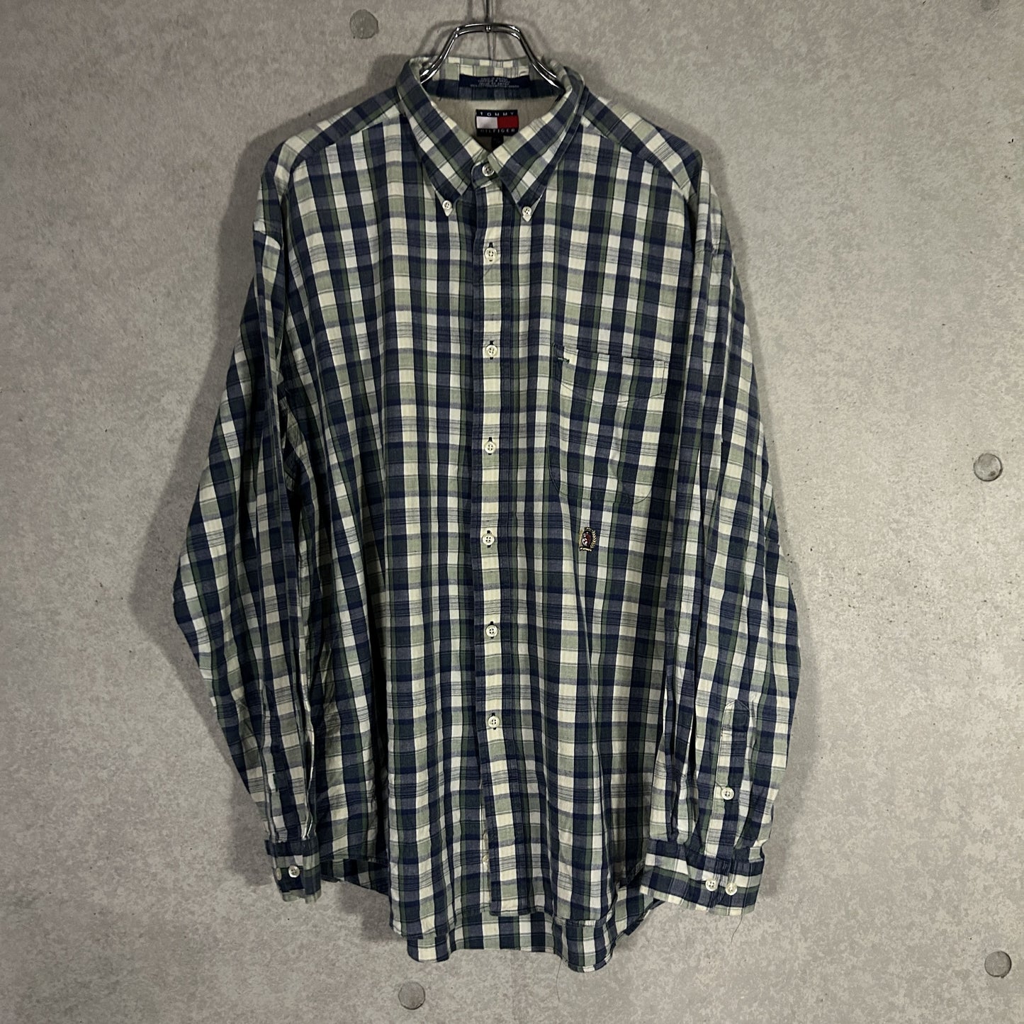 tommy green block check shirt