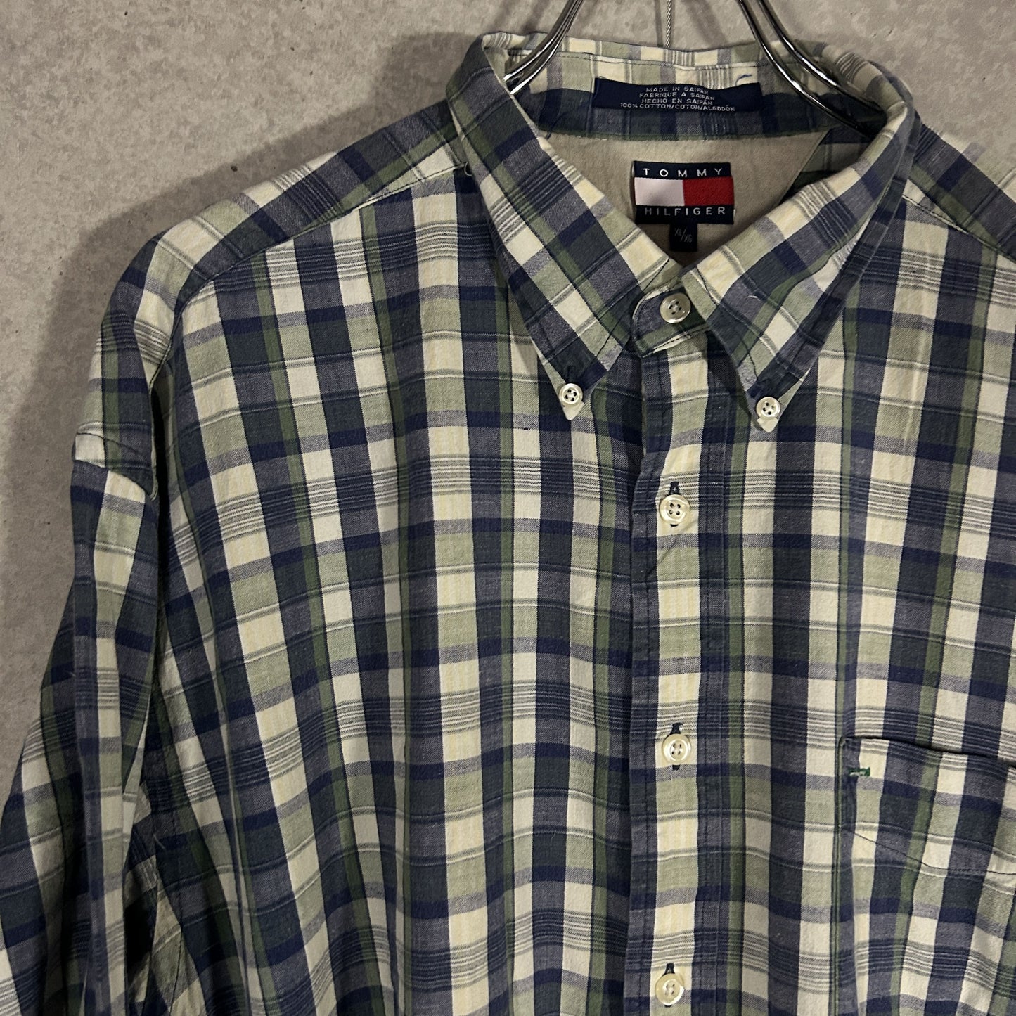 tommy green block check shirt