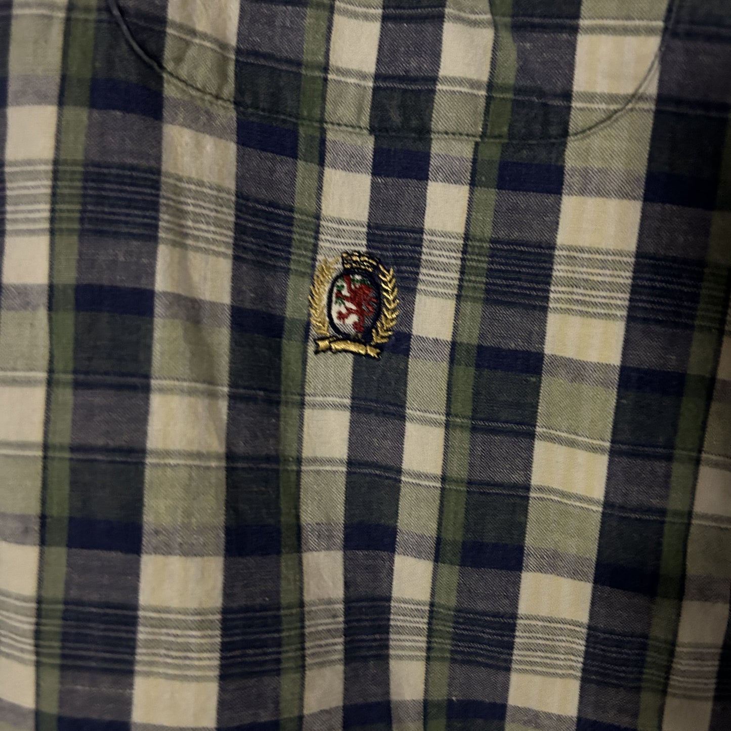 tommy green block check shirt